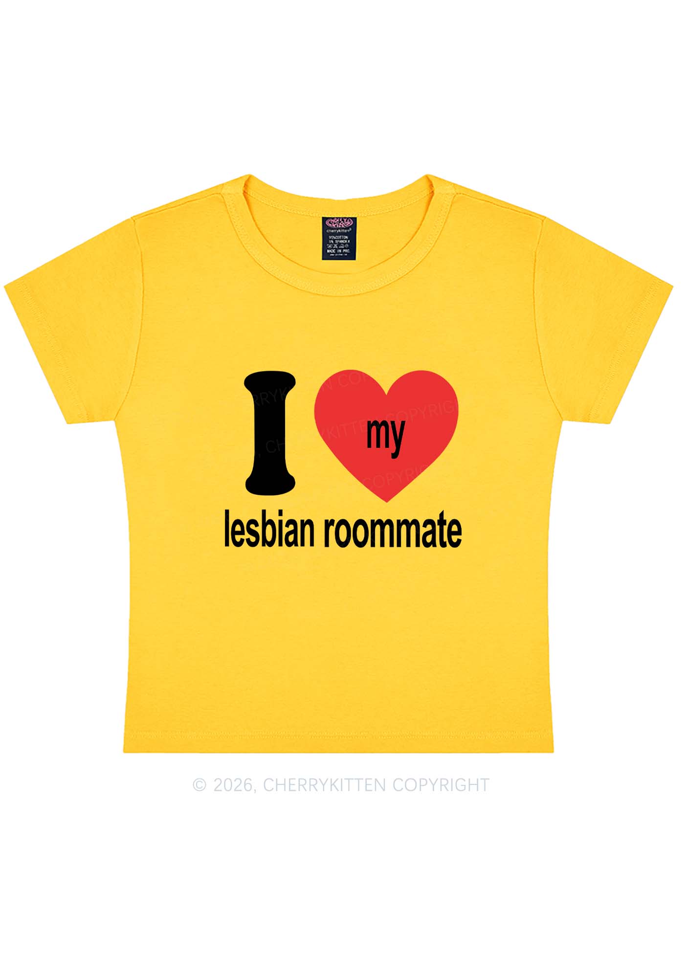 I Love My Lesbian Roommate Pride Y2K Baby Tee Cherrykitten