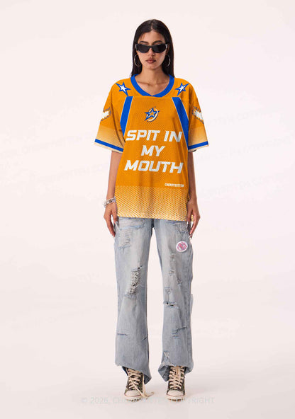 Orange Spit In My Mouth Y2K Sport Jersey Shirts Cherrykitten