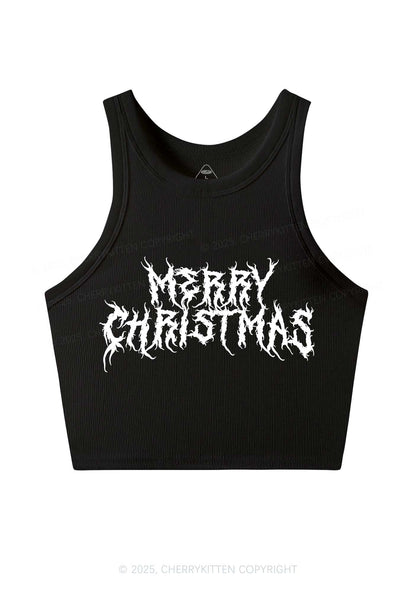 Merry Christmas Y2K Crop Tank Top Cherrykitten
