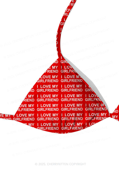 I Love My Girlfriend Y2K Print Bikini Set Cherrykitten