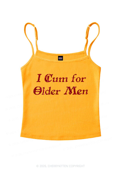 Glitter Come For Older Men Y2K Spaghetti Strap Cami Cherrykitten