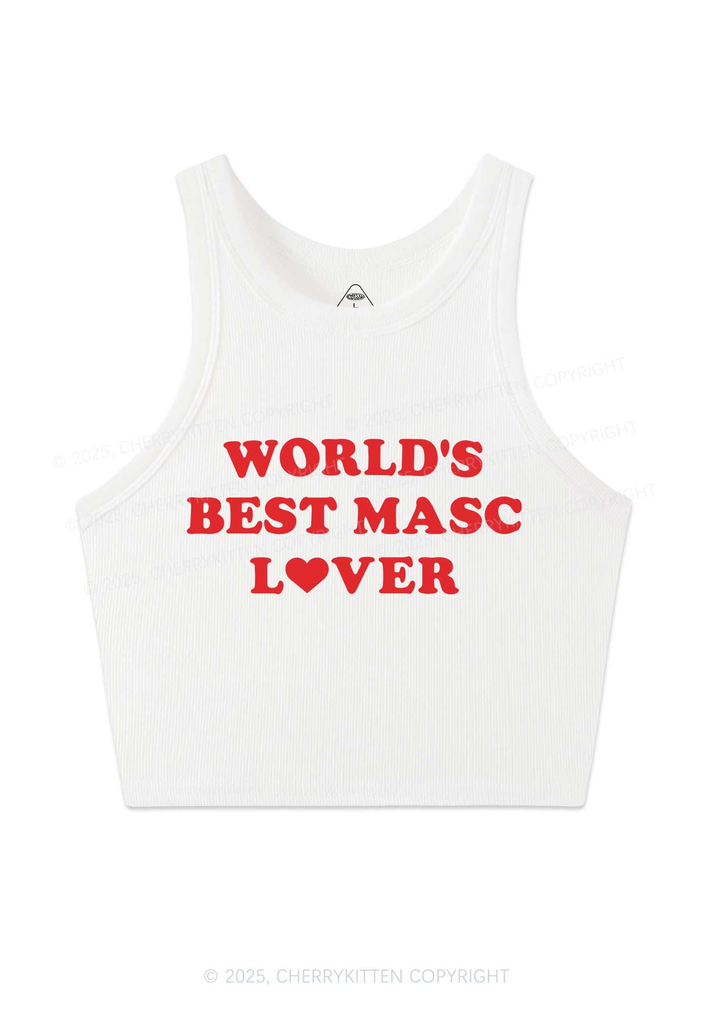 Worlds Best Masc Lover Pride Y2K Crop Tank Top Cherrykitten