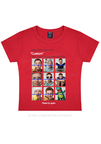 Custom Photo Verification Code Y2K Baby Tee Cherrykitten
