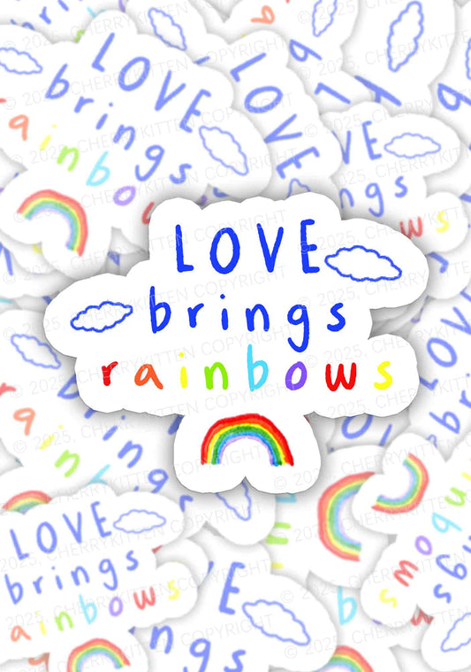 Love Brings Rainbows Pride 1Pc Y2K Sticker Cherrykitten