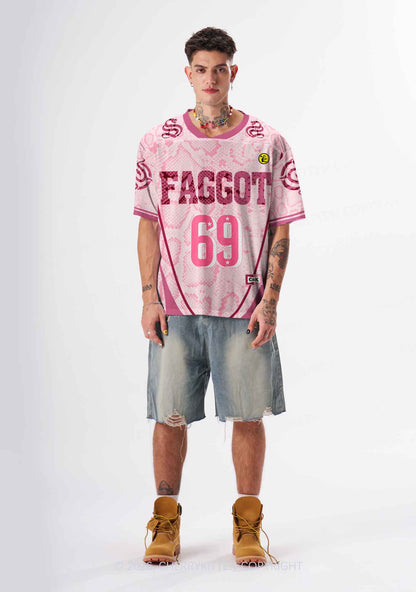 Pink Snakeskin Texture Faggot Pride Y2K Sport Jersey Shirts Cherrykitten