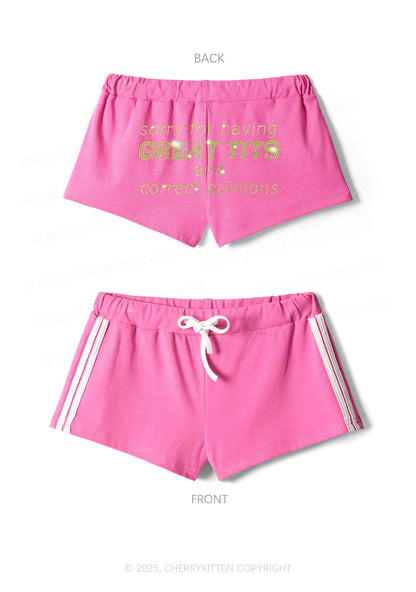 Rhinestone Sorry For Having Correct Opinions Y2K Drawstring Mini Shorts Cherrykitten