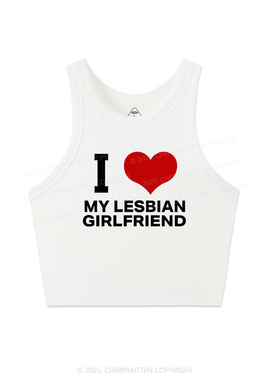 I Love My Lesbian GF Y2K Crop Tank Top Cherrykitten