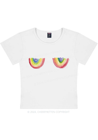 Rainbow Bxxb Y2K Baby Tee Cherrykitten