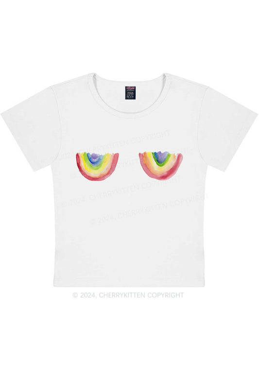 Rainbow Bxxb Y2K Baby Tee Cherrykitten