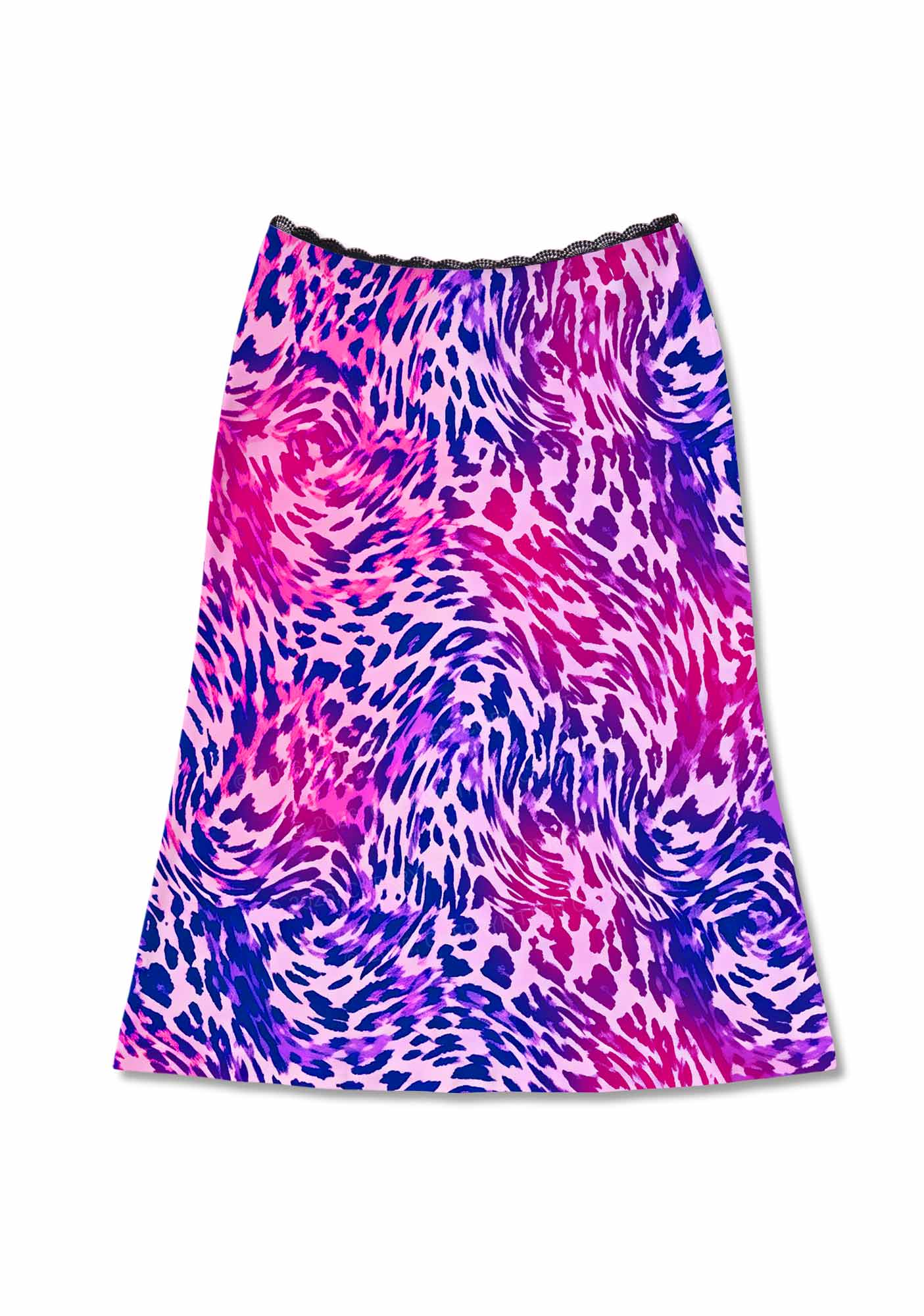 Bisexual Leopard Pride Y2K Print Midi Skirt Cherrykitten