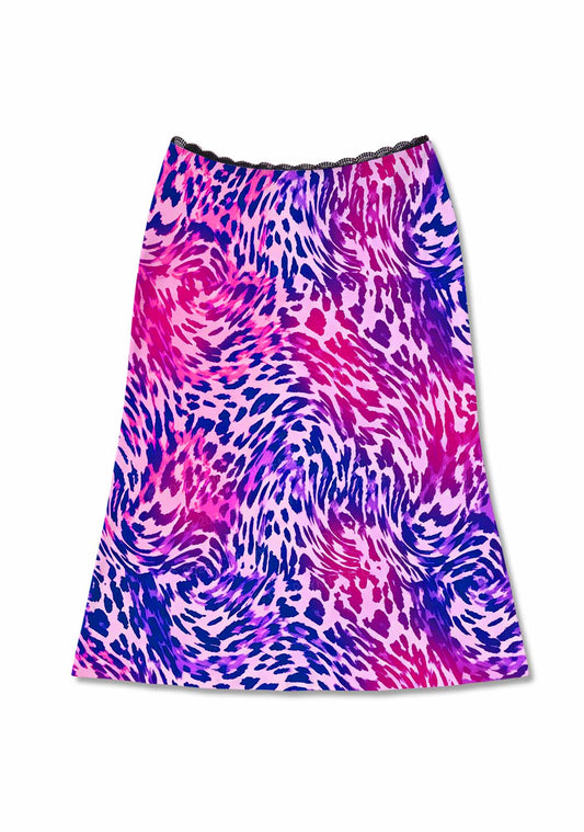 Bisexual Leopard Pride Y2K Print Midi Skirt Cherrykitten