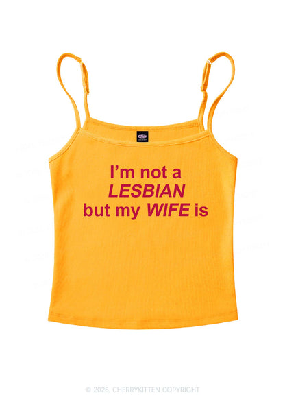 Im Not A Lesbian Pride Y2K Spaghetti Strap Cami Cherrykitten