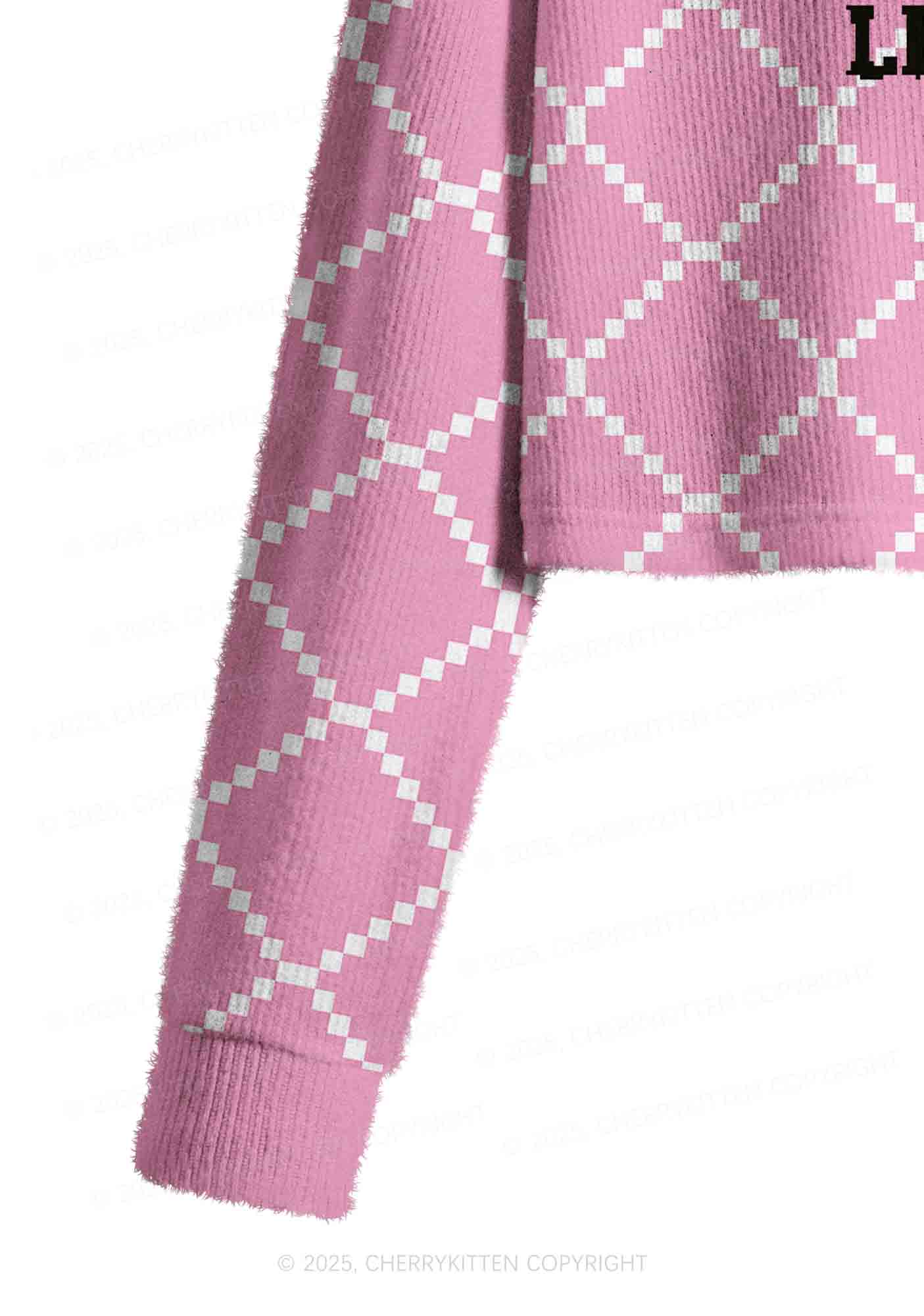 Dont Be Stressin Y2K Christmas Crop Knit Sweatshirt Cherrykitten