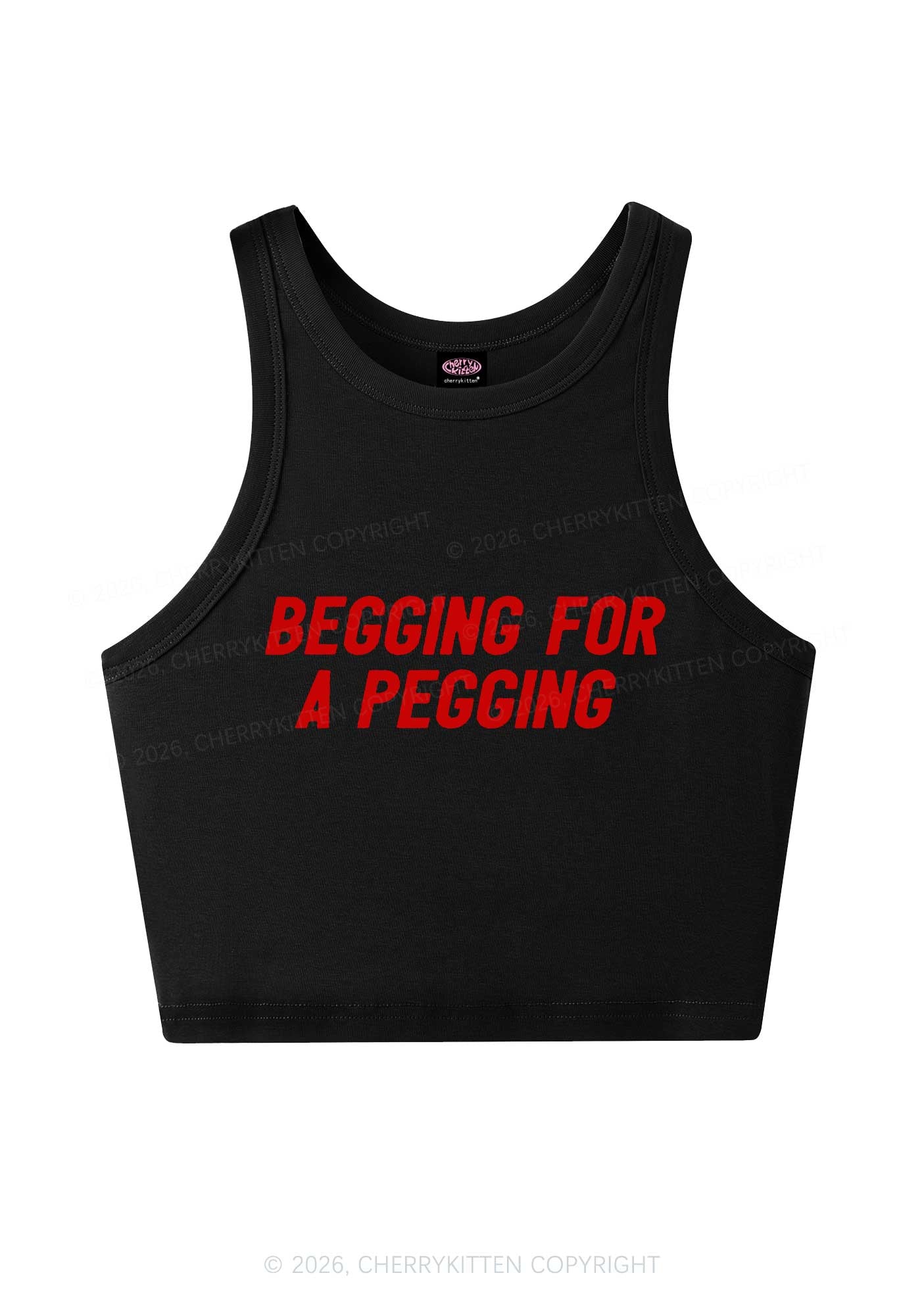 Begging For A Pegging Y2K Crop Tank Top Cherrykitten