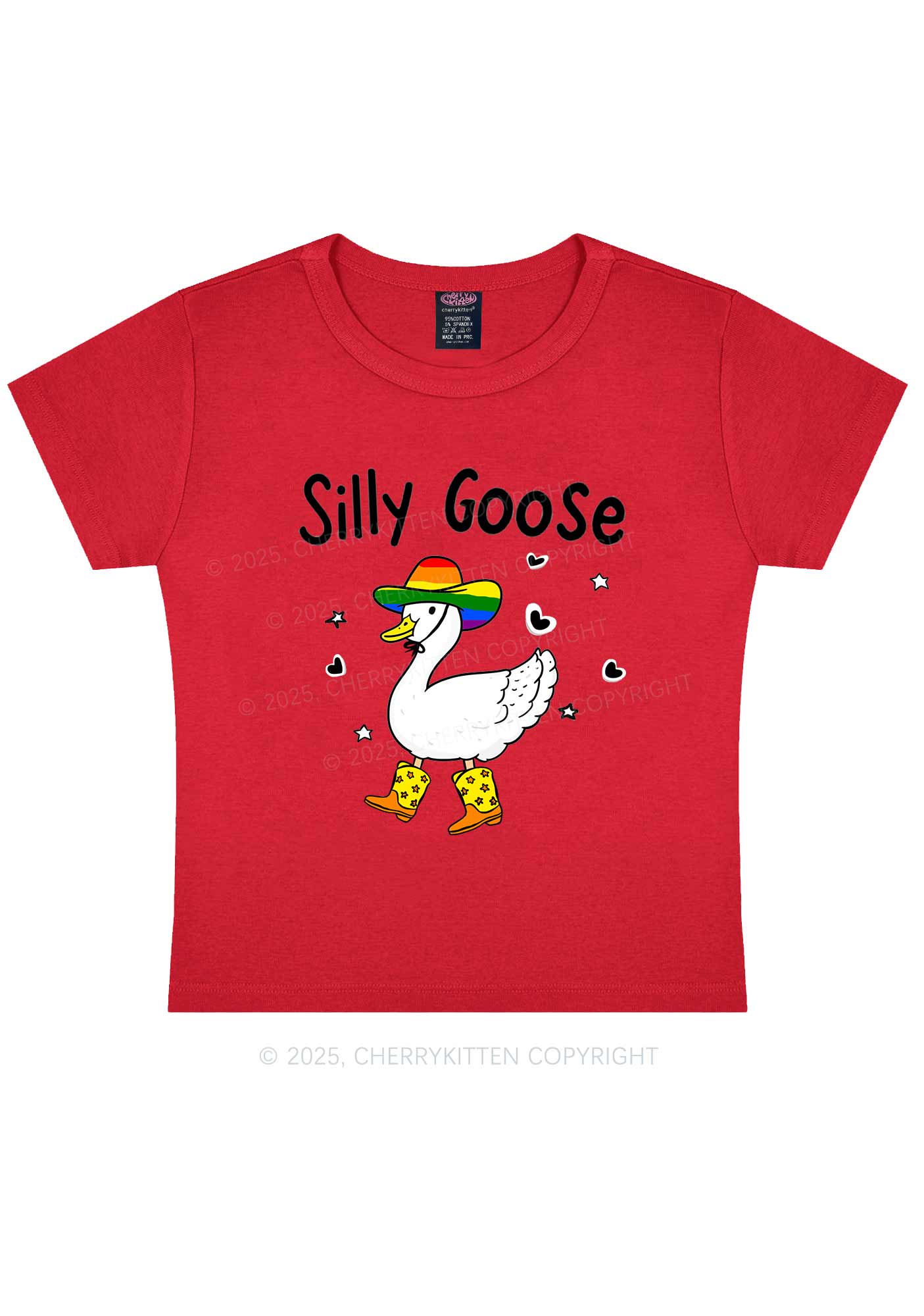 Silly Goose Pride Y2K Baby Tee Cherrykitten