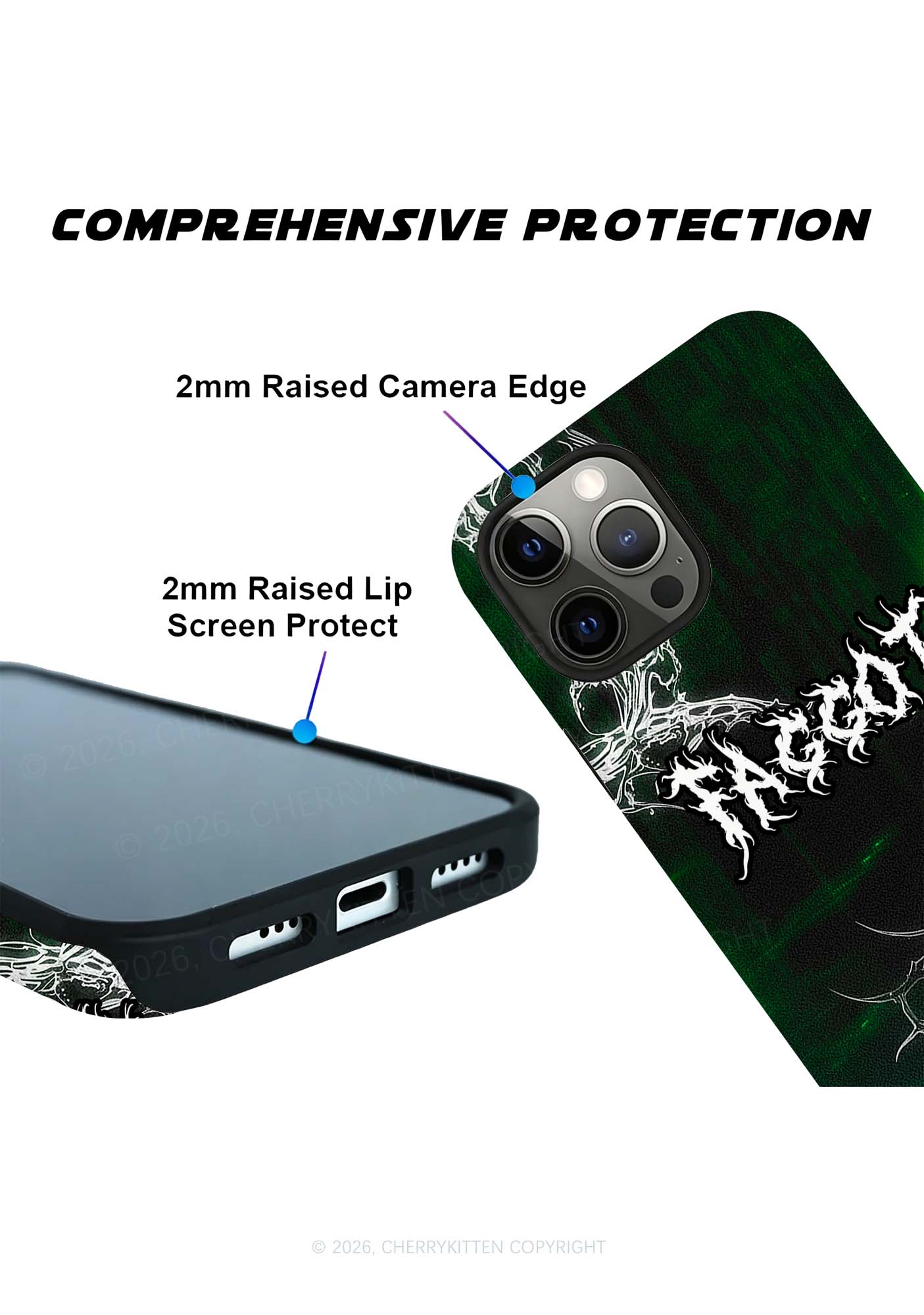 Green Gothic Faggot Pride Y2K Phone Case Cherrykitten