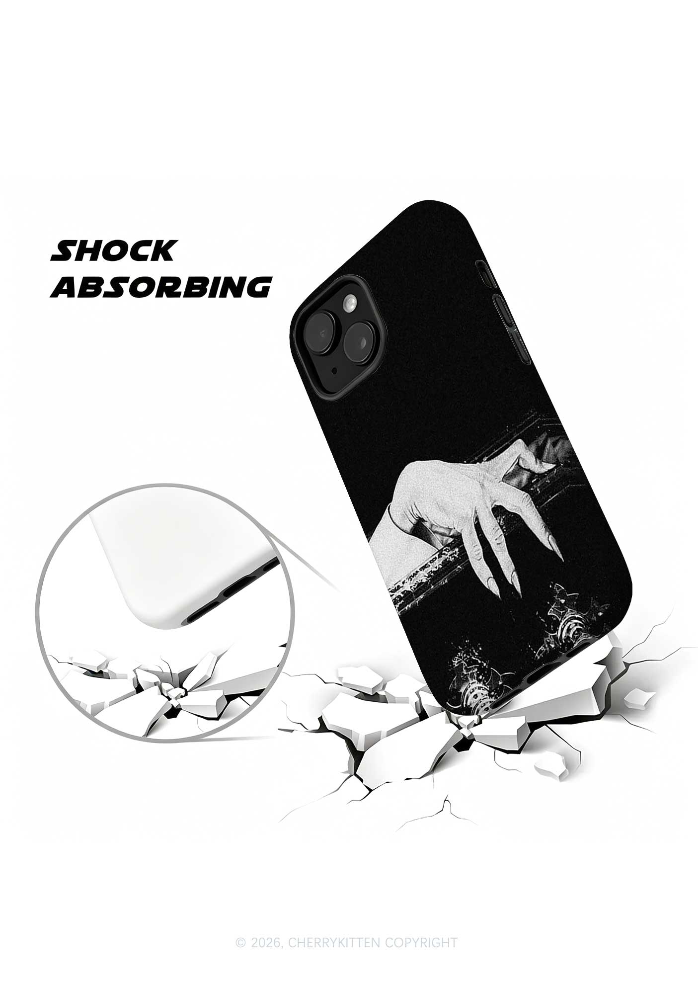 Halloween Black Vampire Claw Y2K Phone Case Cherrykitten