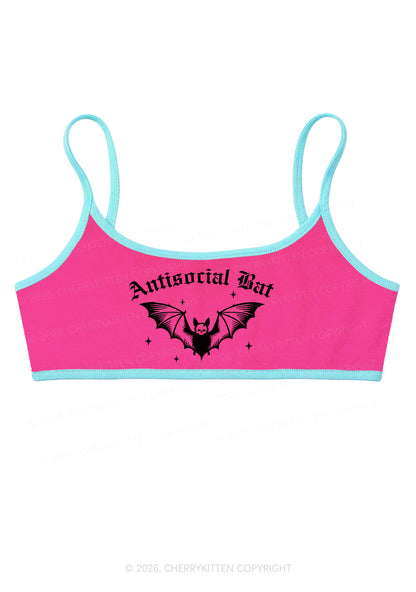 Halloween Antisocial Bat Y2K Super Crop Cami Cherrykitten