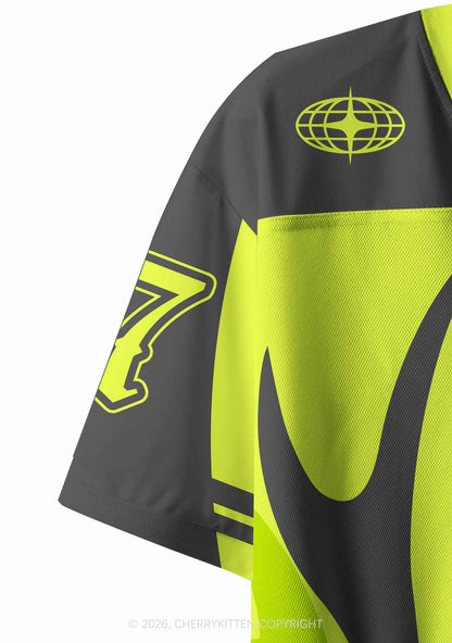Lime Green I Support Gay Rights Pride Y2K Crop Sport Jersey Shirts Cherrykitten