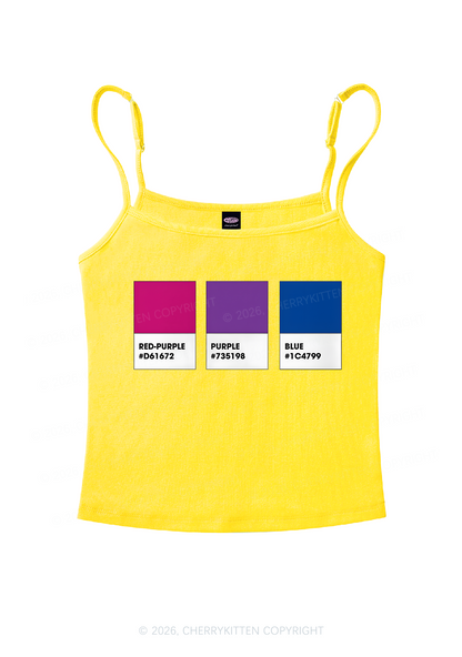 Bisexual Flag Colors Pride Y2K Spaghetti Strap Cami Cherrykitten