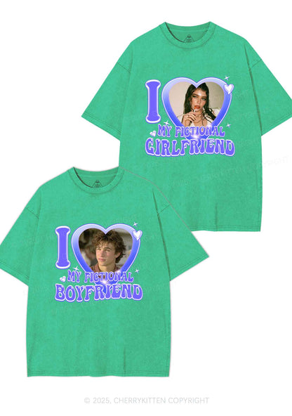 I Love My Fictional GF BF Y2K Valentine's Day Washed Tee Cherrykitten