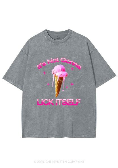 Ice Cream Lick Itself Y2K Shirts Washed Tee Cherrykitten