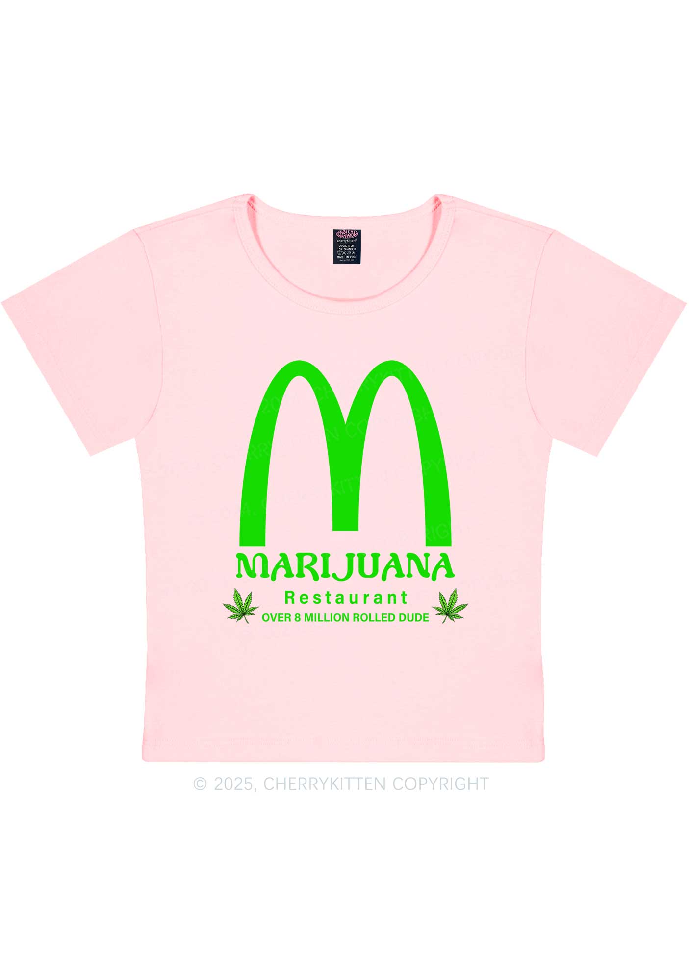 Green Restaurant Y2K Baby Tee Cherrykitten