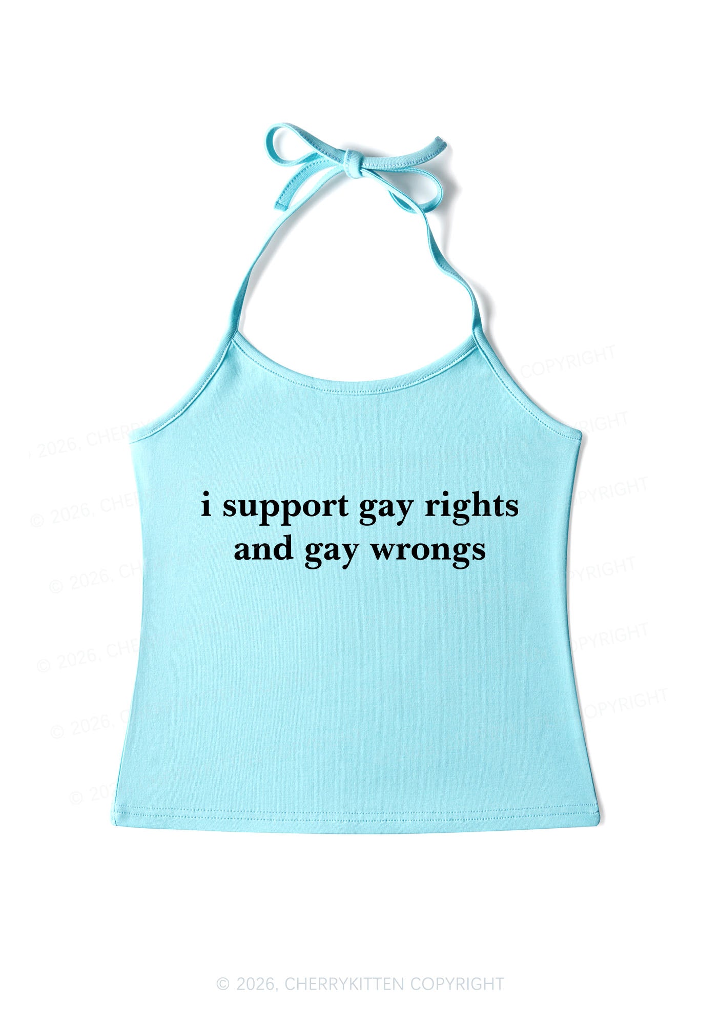 Support Gay Rights Pride Y2K Halter Neck Cami Cherrykitten