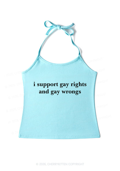 Support Gay Rights Pride Y2K Halter Neck Cami Cherrykitten