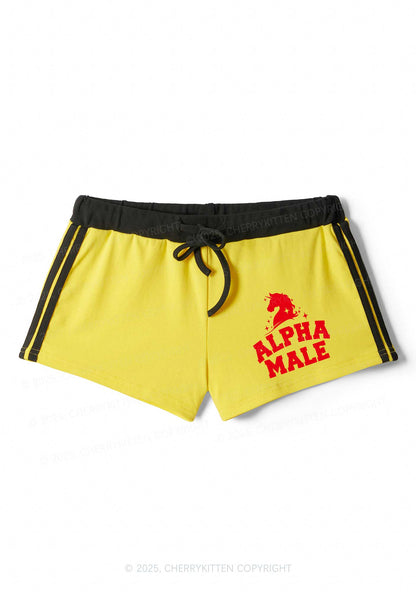 Unicorn Alpha Male Y2K Drawstring Mini Shorts Cherrykitten
