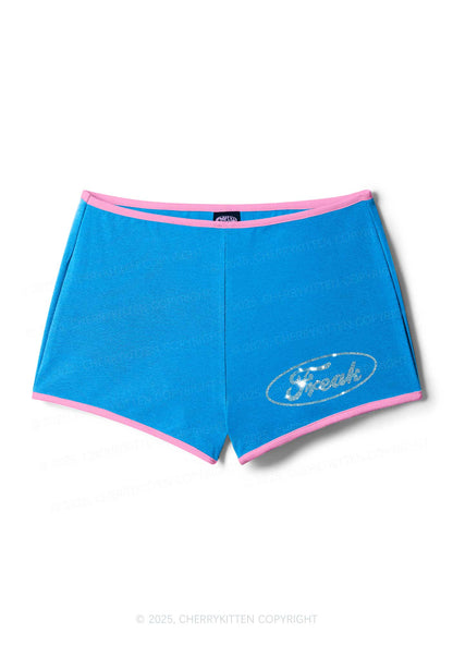 Rhinestone Mini Oval Freak Y2K Booty Shorts Cherrykitten