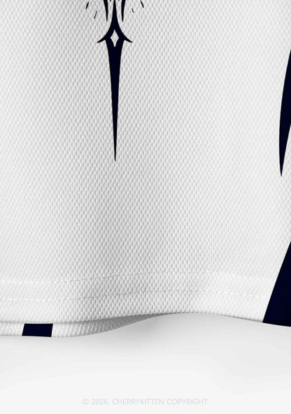 Gothic Cross Faggot Pride Y2K Crop Sport Jersey Shirts Cherrykitten