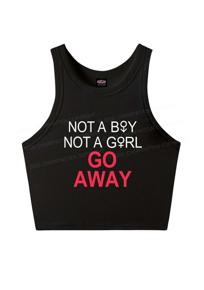 Go Away Pride Y2K Crop Tank Top Cherrykitten