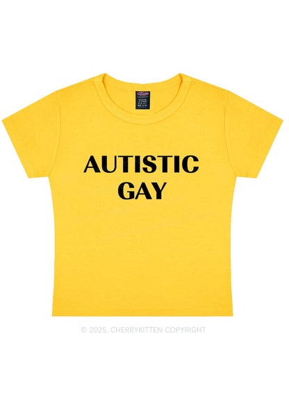 Autistic Gay Pride Y2K Baby Tee Cherrykitten