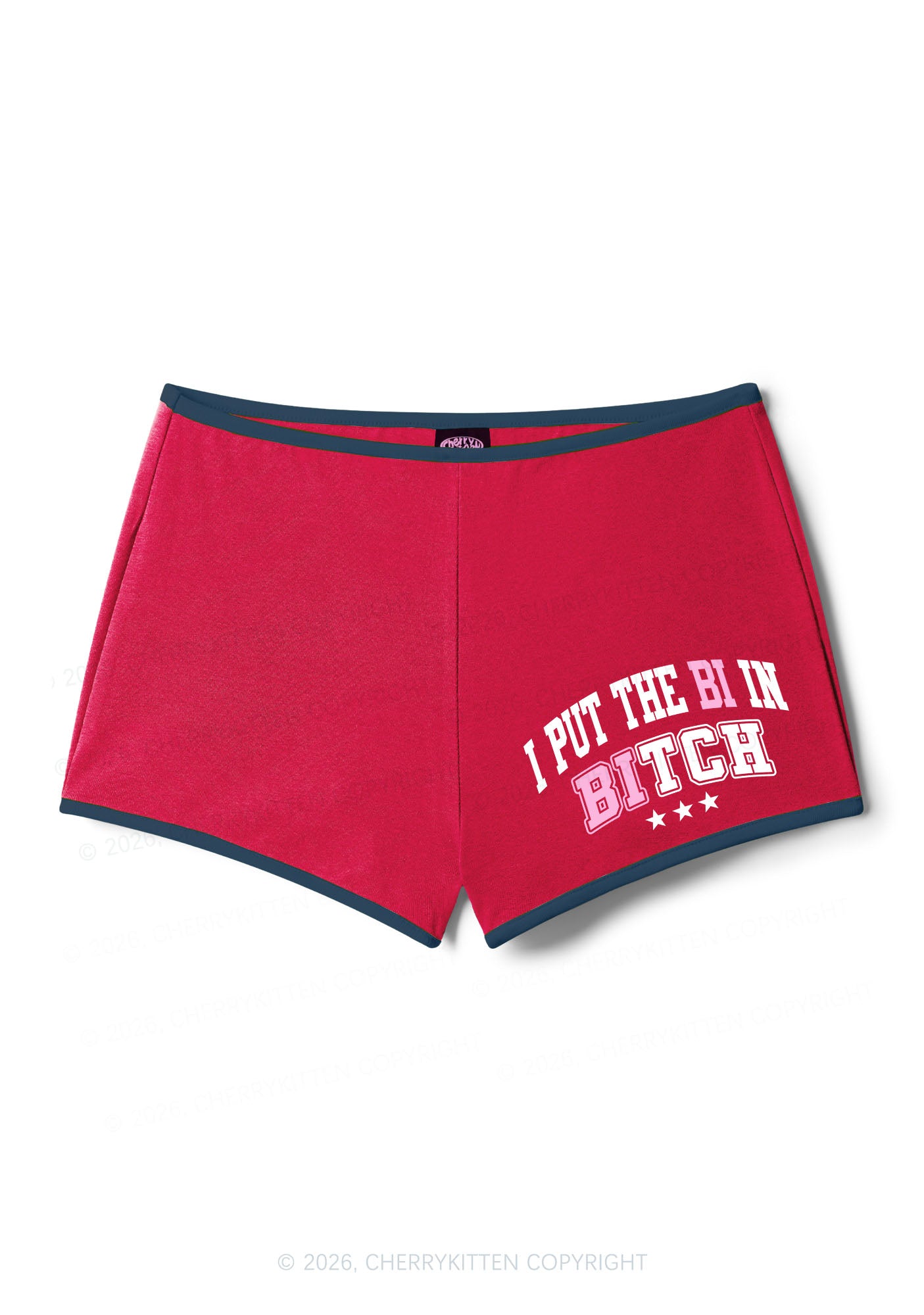 I Put The Bi In Bxxch Pride Y2K Booty Shorts Cherrykitten