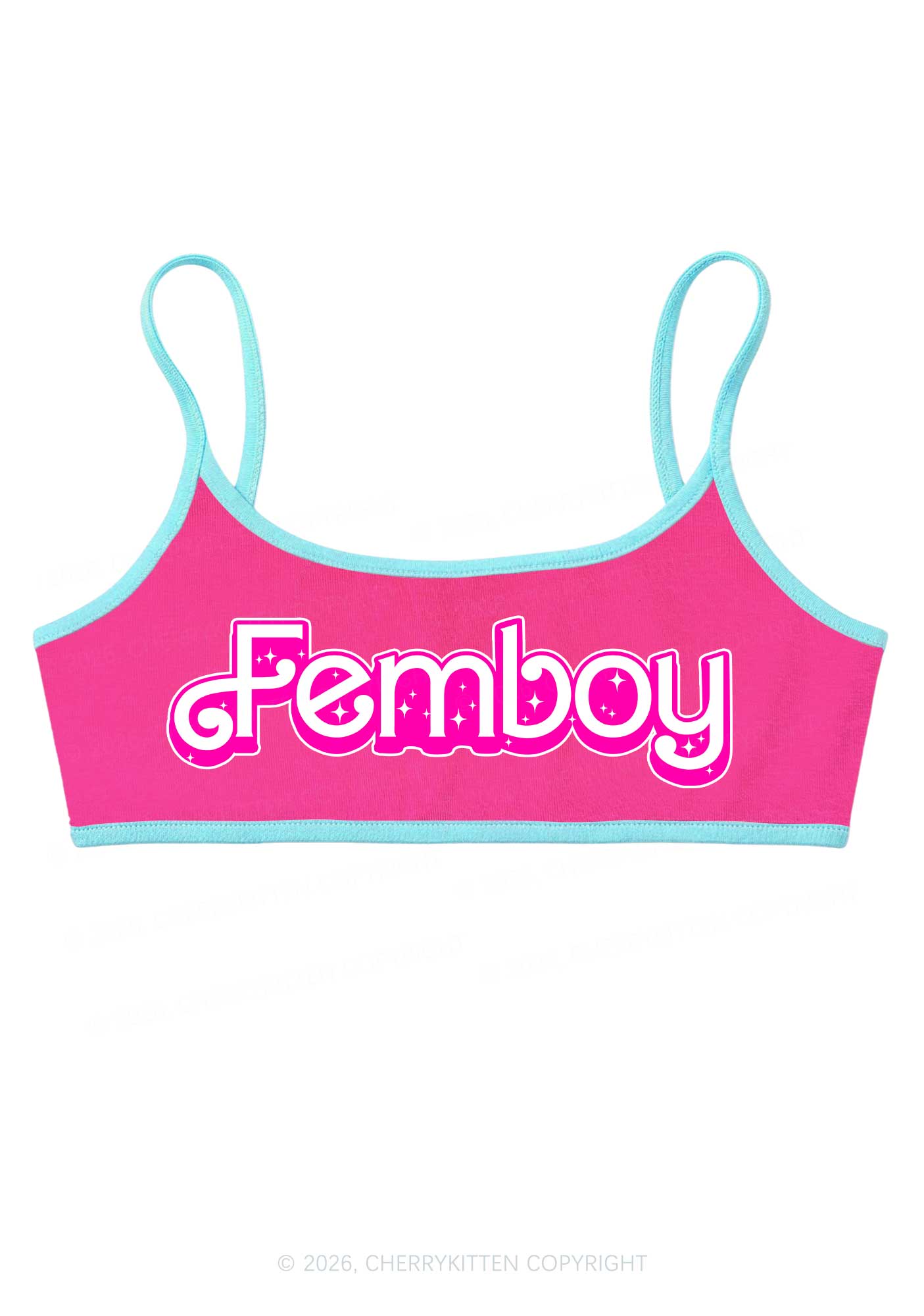 Femboy Pride Y2K Super Crop Cami Cherrykitten