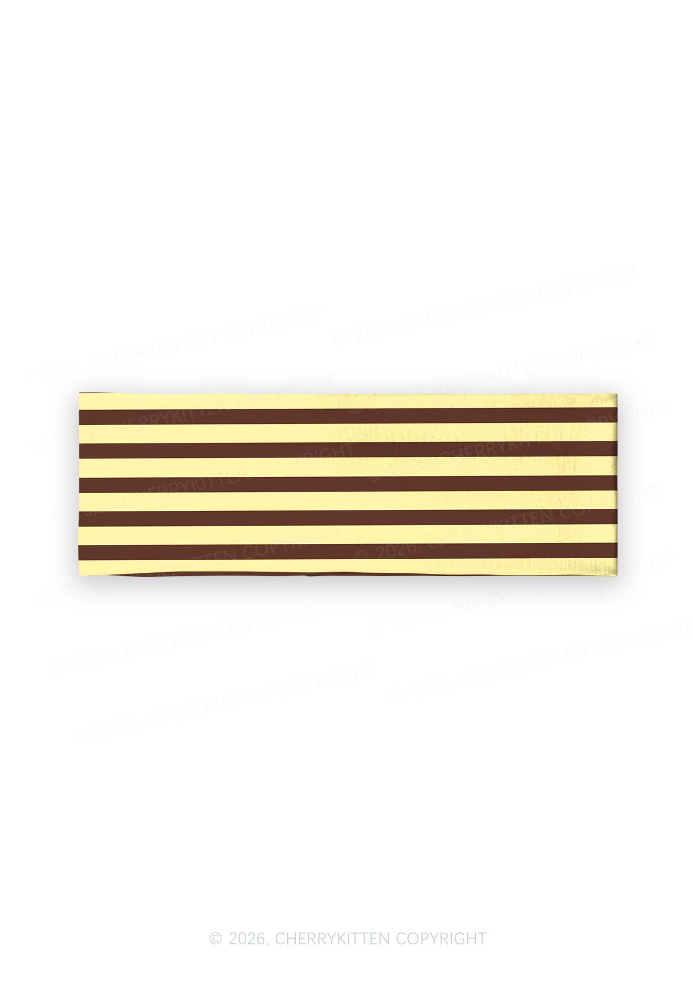 Yellow Brown Stripes Y2K Print Headband Cherrykitten