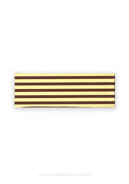Yellow Brown Stripes Y2K Print Headband Cherrykitten