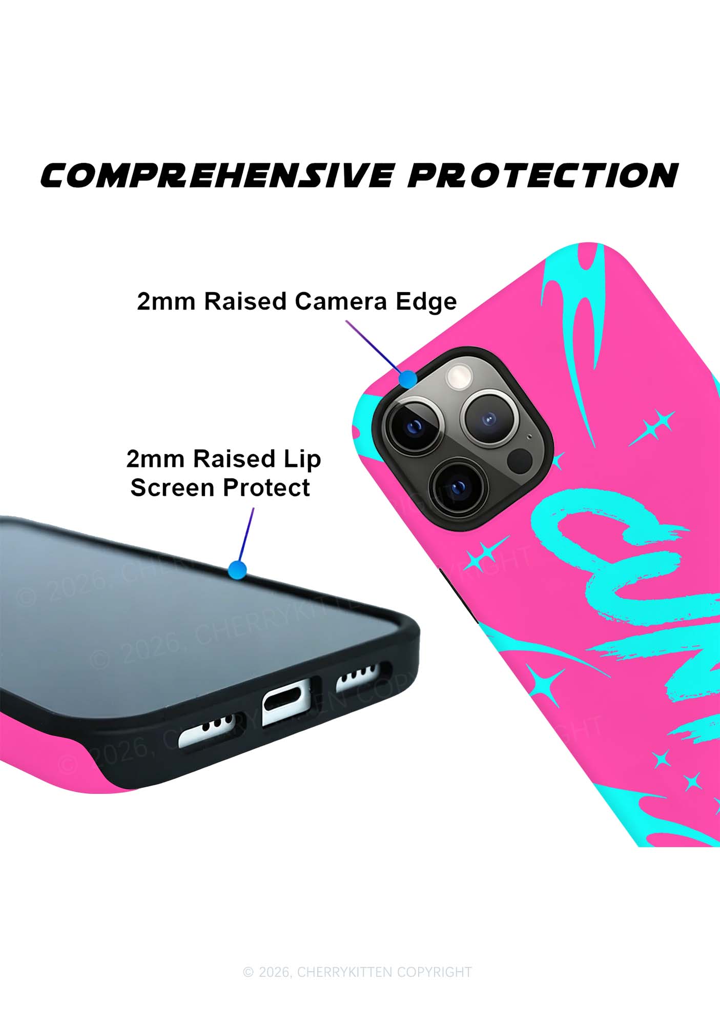 Mint Green Cxxt On Pink Y2K Phone Case Cherrykitten