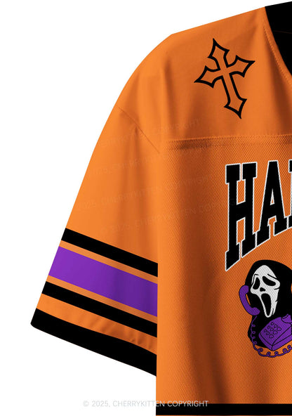 Halloween Custom Horror Hang Up Y2K Crop Sport Jersey Shirts Cherrykitten