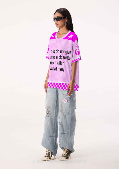 Pls Dont Give Me Cigarette Y2K Sport Jersey Shirts Cherrykitten