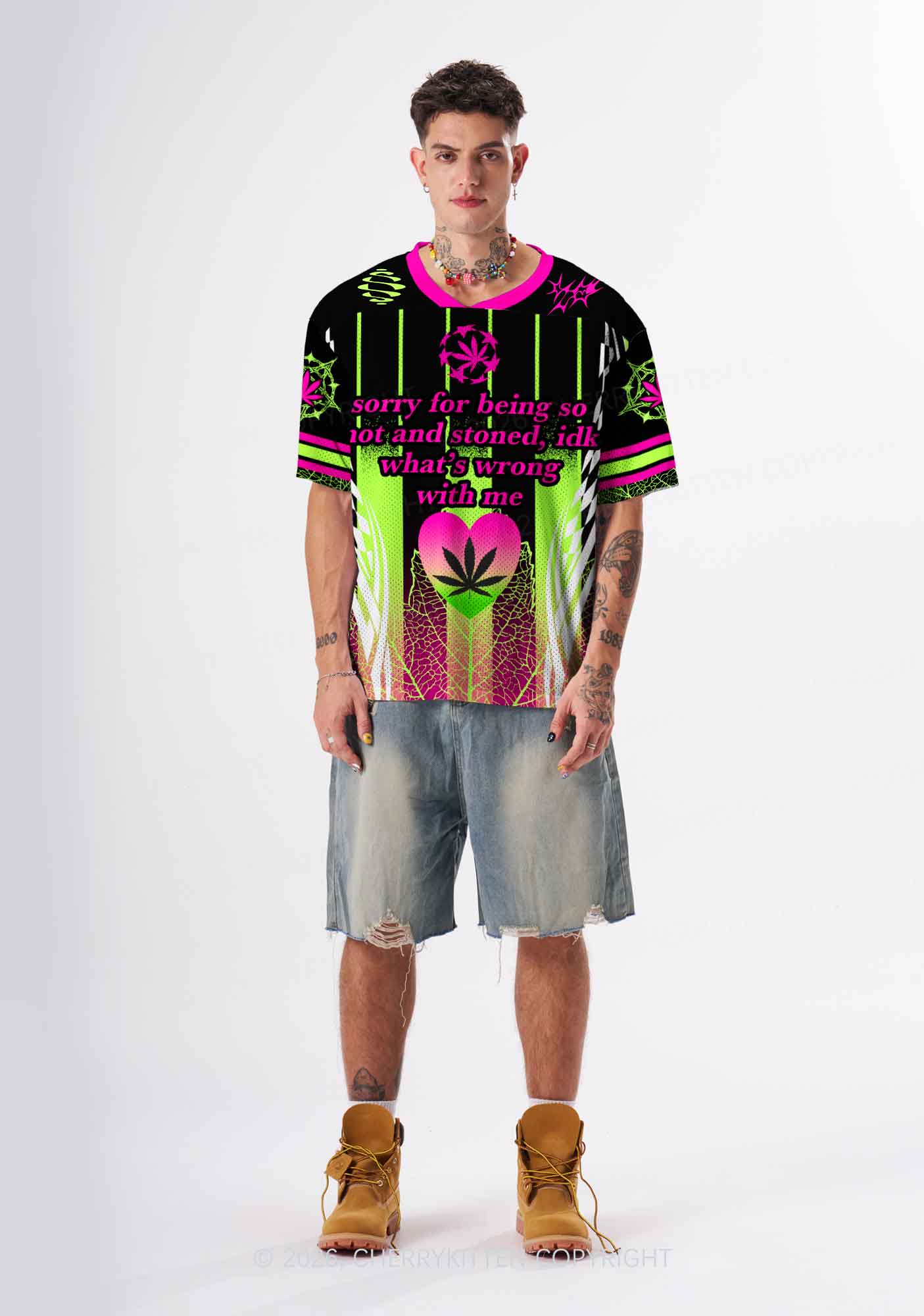 Sorry For Being Hot And Stoned Y2K Sport Jersey Shirts Cherrykitten