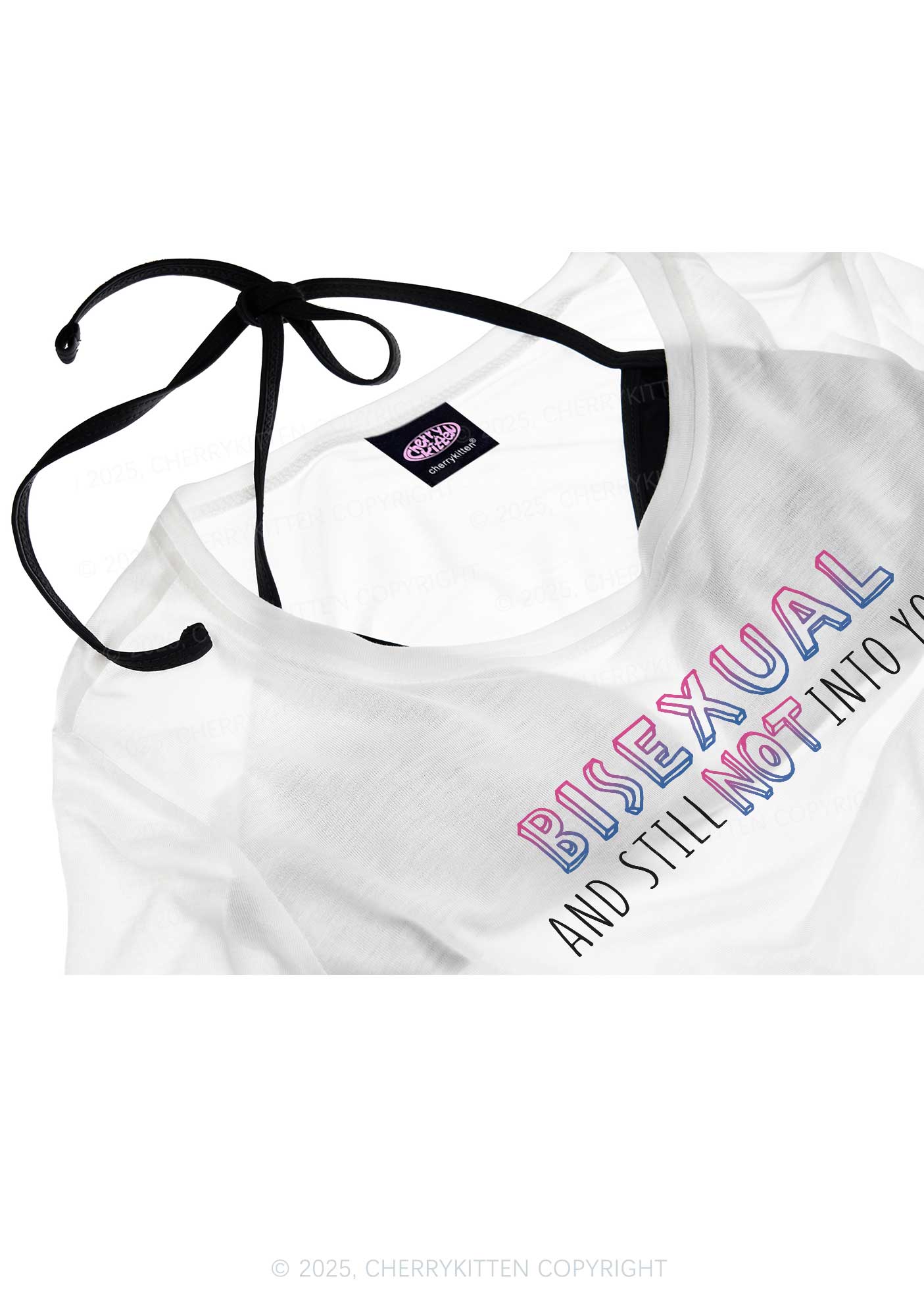 Bisexual And Still Not Into You Pride Y2K Sheer Boyfriend Tee Cherrykitten
