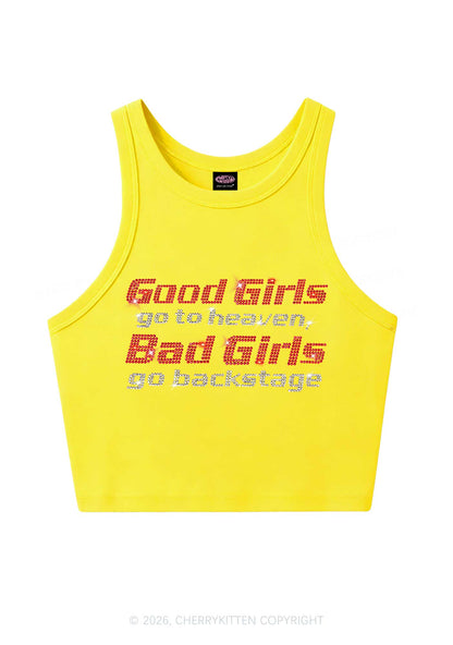 Rhinestone Bad Girls Go Backstage Y2K Crop Tank Top Cherrykitten