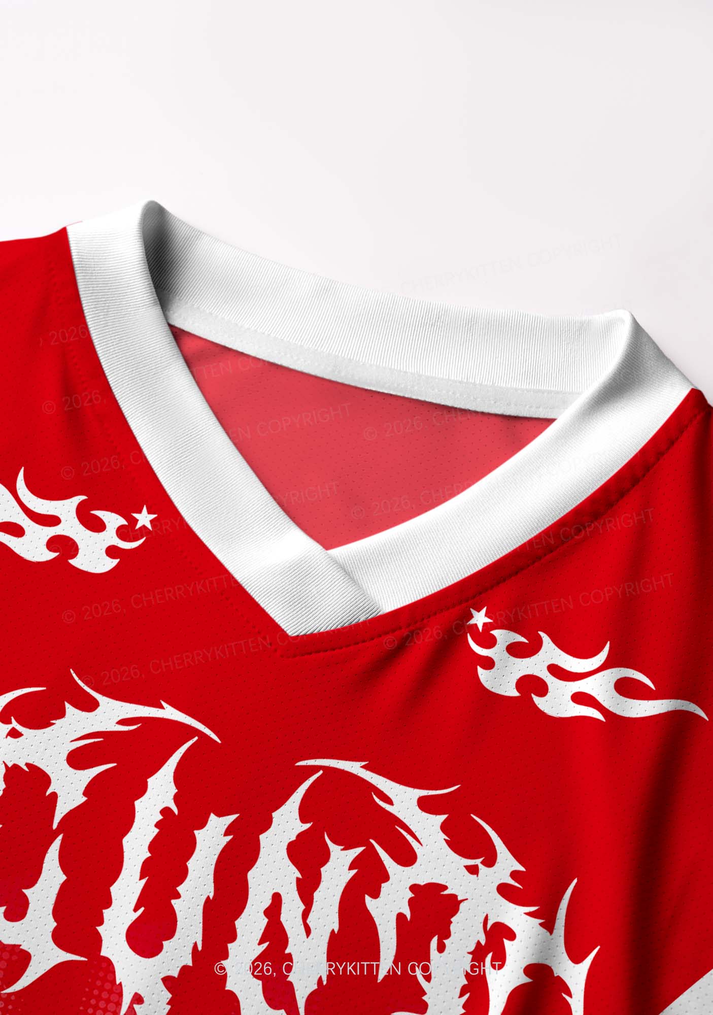 Red Punk Cxxt Y2K Football Jersey Shirts Cherrykitten