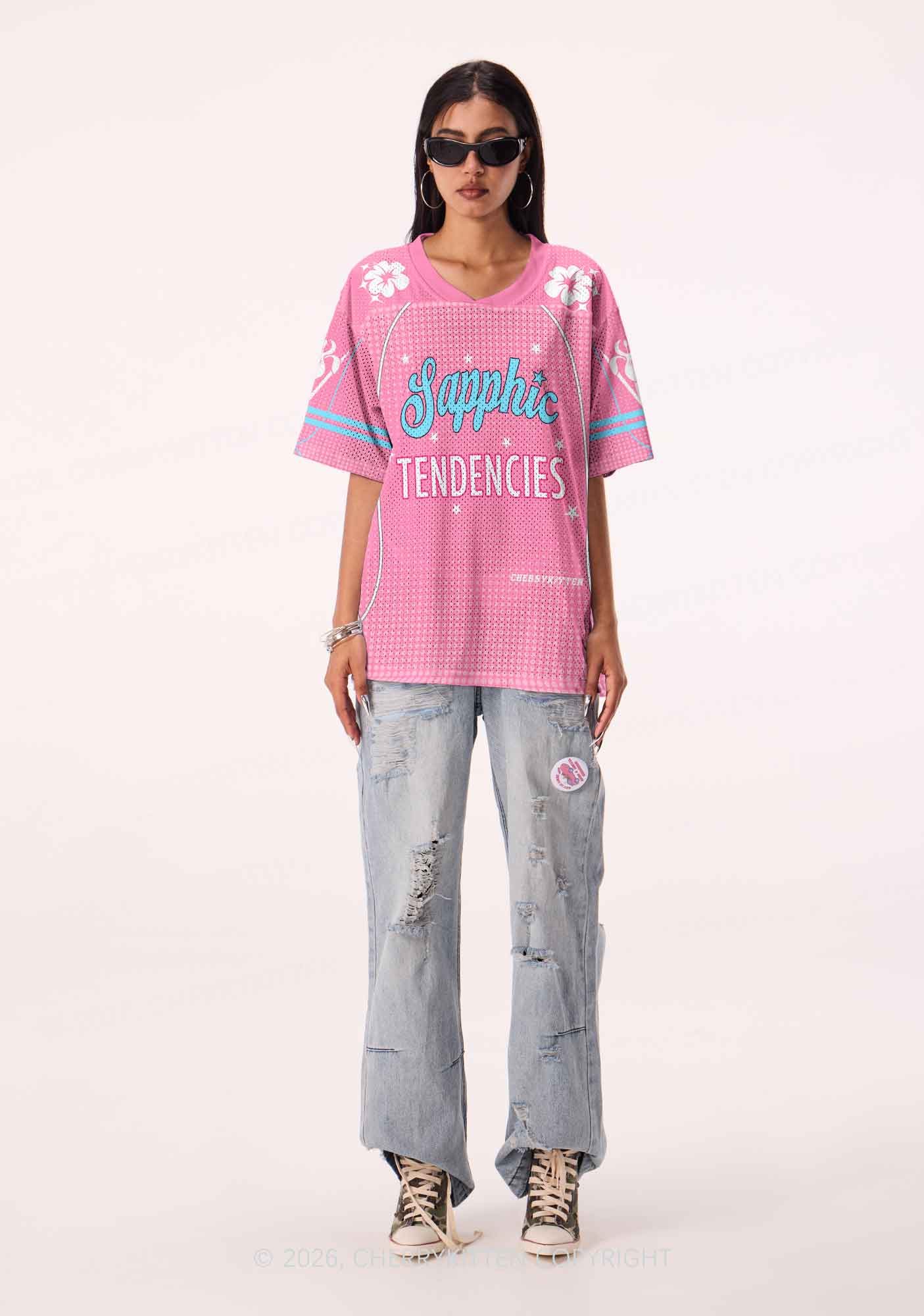 Sapphic Tendencies Pride Y2K Sport Jersey Shirts Cherrykitten