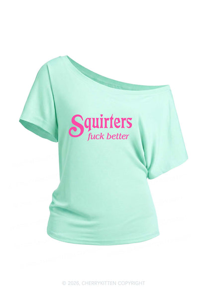 Squirters Fxxk Better Y2K Off Shoulder Tee Cherrykitten
