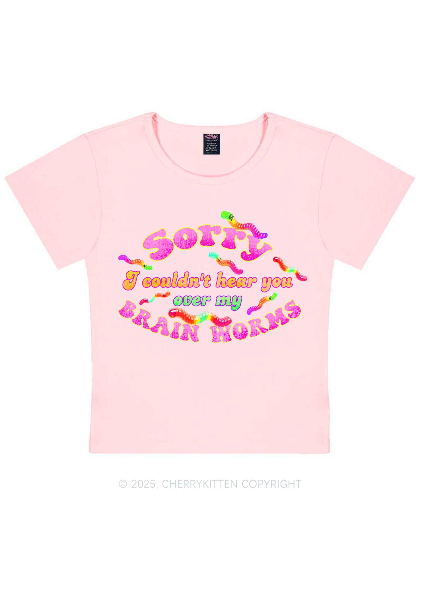Brain Worms Y2K Baby Tee Cherrykitten
