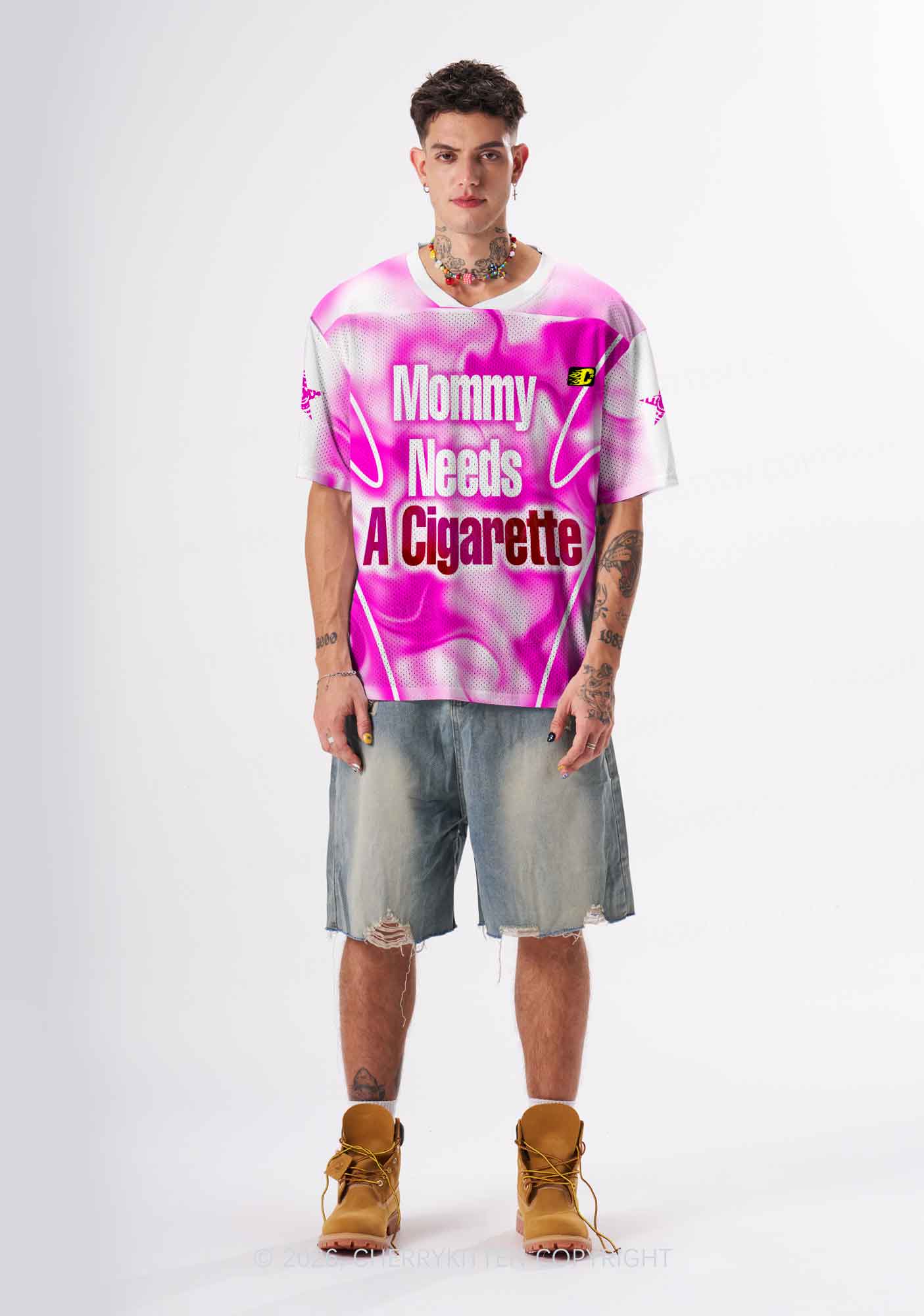 Mommy Needs A Cigarette Y2K Sport Jersey Shirts Cherrykitten