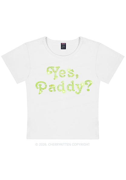 Rhinestone Yes Paddy St Patricks Y2K Baby Tee Cherrykitten